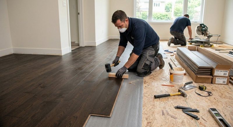 Dark Wood Floor Installation in Sarasota County, FL